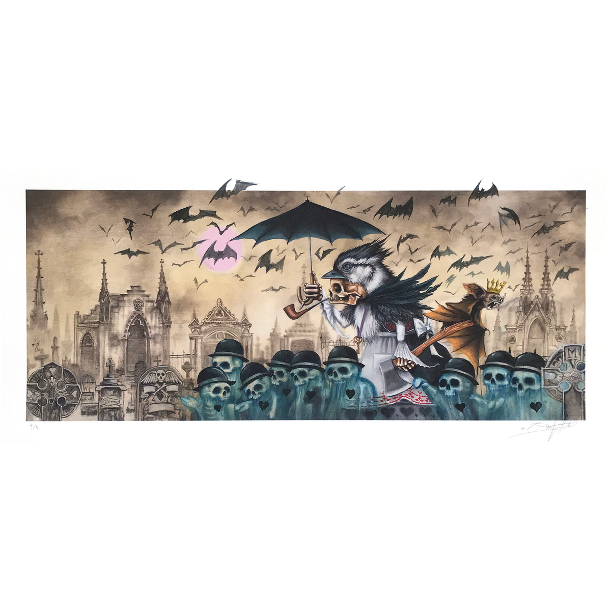 Joe Vollan - &quot;Bless Your Black and Broken Little Heart&quot; - Hand-Embellished Edition of 5 - 11 x 24&quot;
