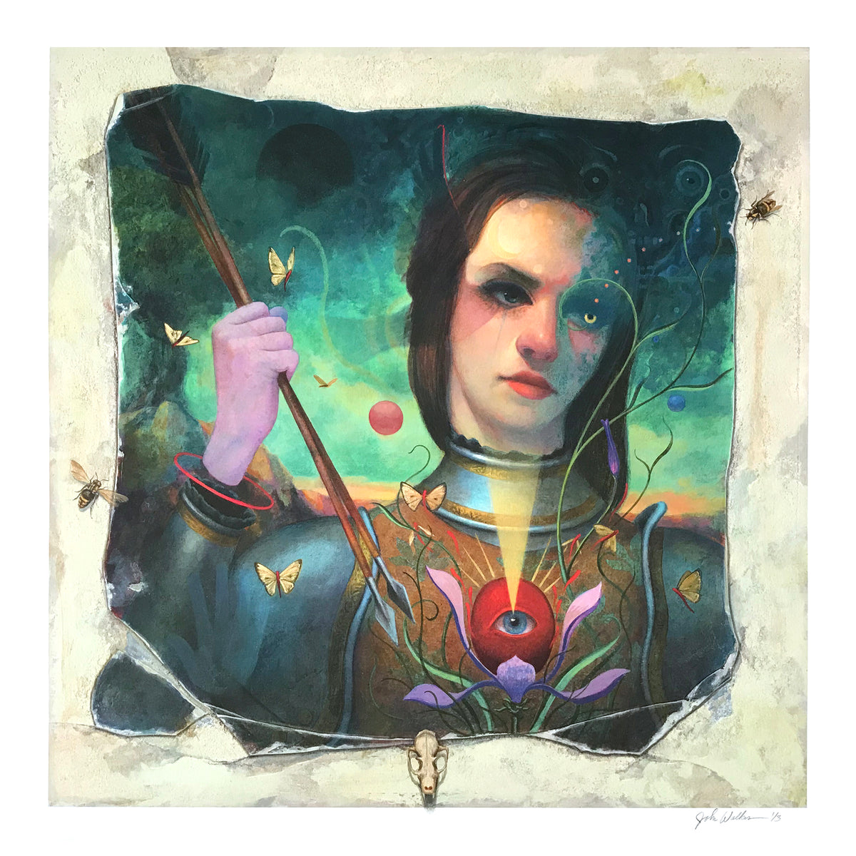 John Walker &quot;Black Moon Voyager&quot; - Hand-Embellished Edition of 3 - 17 x 17&quot;