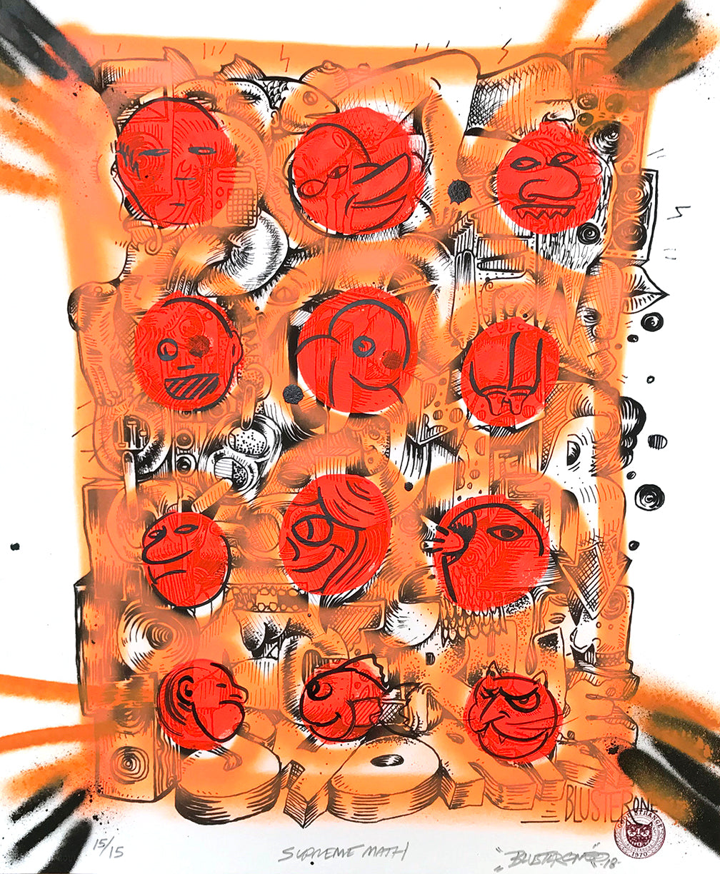 BlusterOne &quot;One Rhyme&quot; - Hand-Embellished Unique Print, #15/15 - 14 x 17&quot;