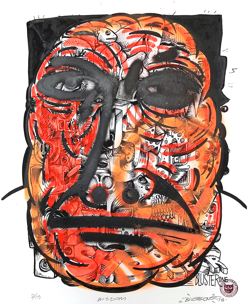 BlusterOne &quot;One Rhyme&quot; - Hand-Embellished Unique Print, #2/15 - 14 x 17&quot;