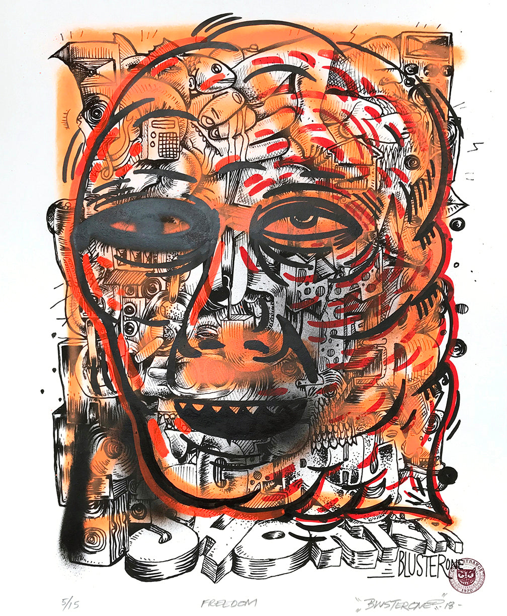 BlusterOne &quot;One Rhyme&quot; - Hand-Embellished Unique Print, #5/15 - 14 x 17&quot;