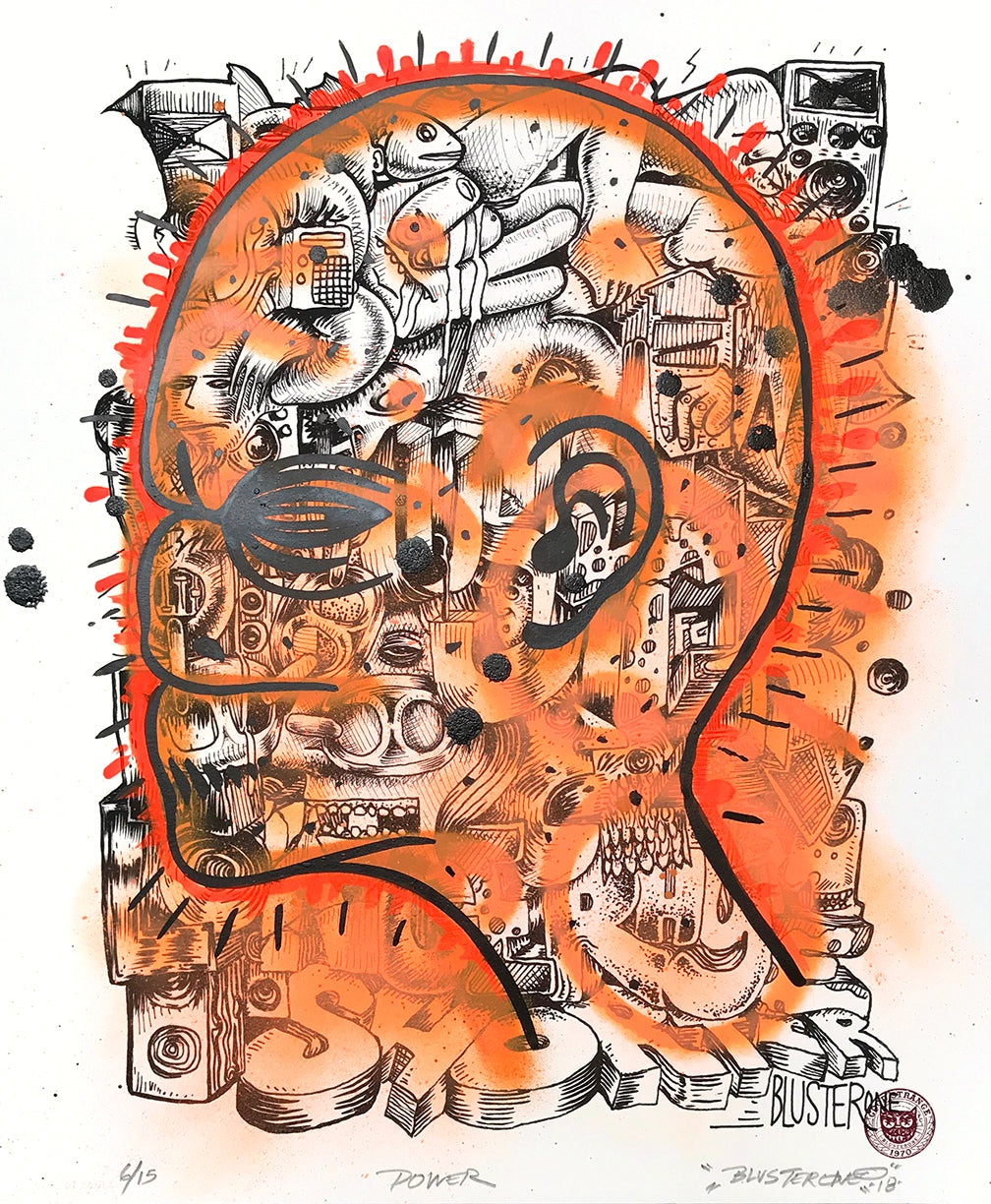 BlusterOne &quot;One Rhyme&quot; - Hand-Embellished Unique Print, #6/15 - 14 x 17&quot;