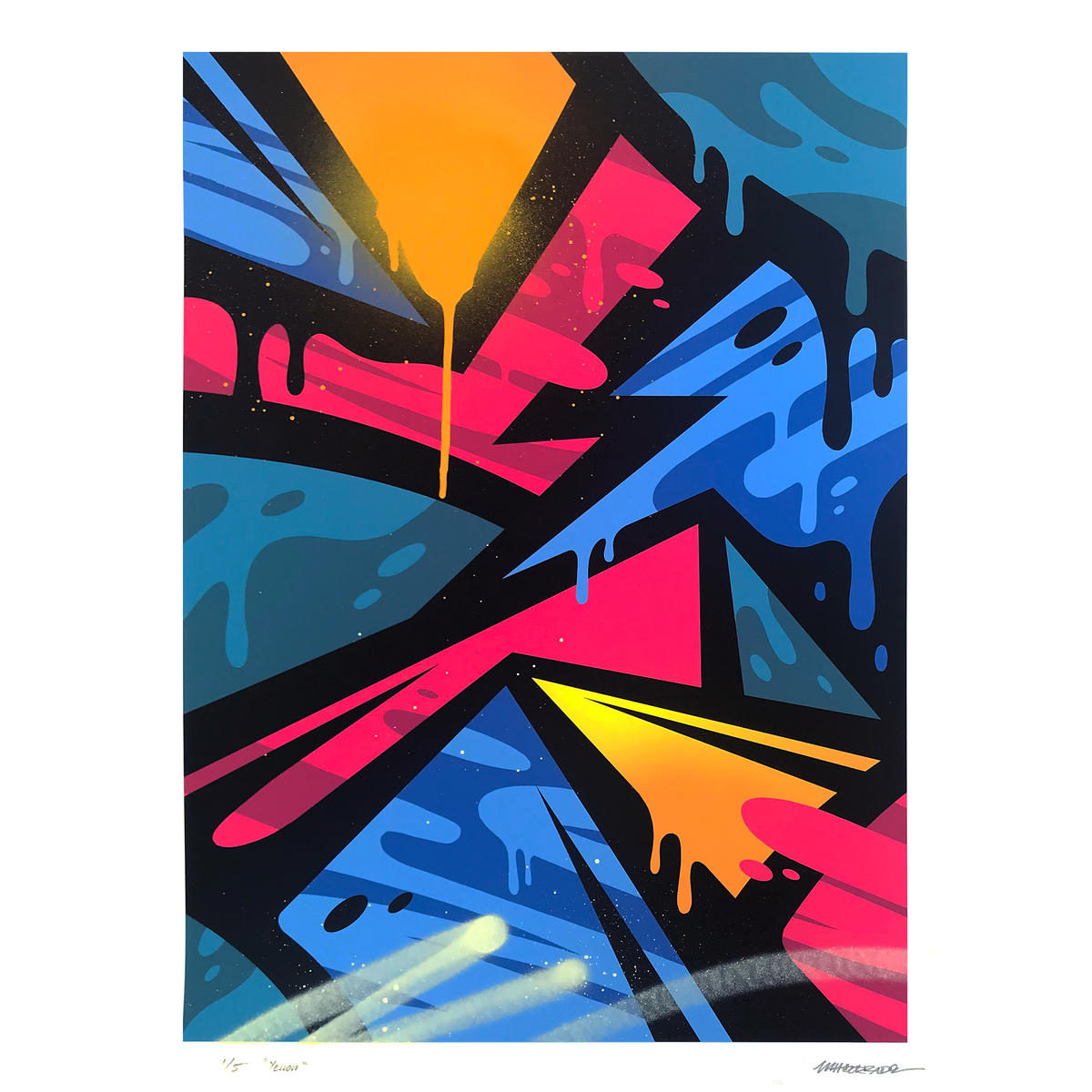 Matt Corrado &quot;Breakout (Blue)&quot; - Hand-Embellished Edition of 5 - 18 x 24&quot;
