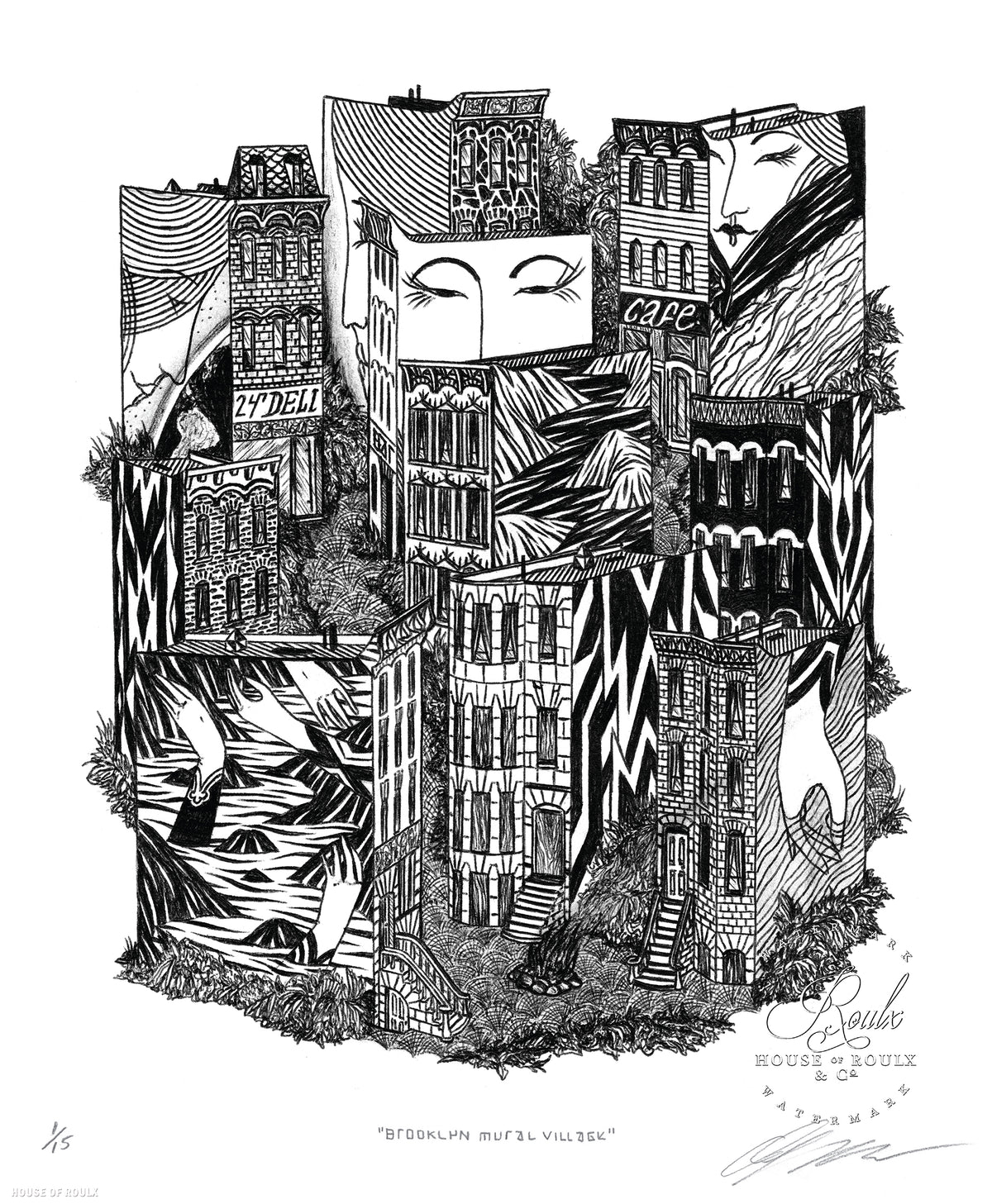 Hydeon &quot;Brooklyn Mural Village&quot; - Limited Edition, Archival Print - 14 x 17&quot;