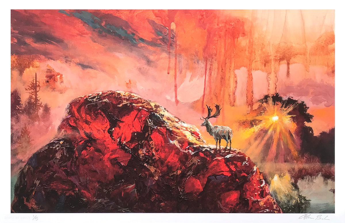 Adam Burke &quot;Carnelian Dawn&quot; - Hand-Embellished Unique Variant, 1 of 5 - 11 x 17&quot;