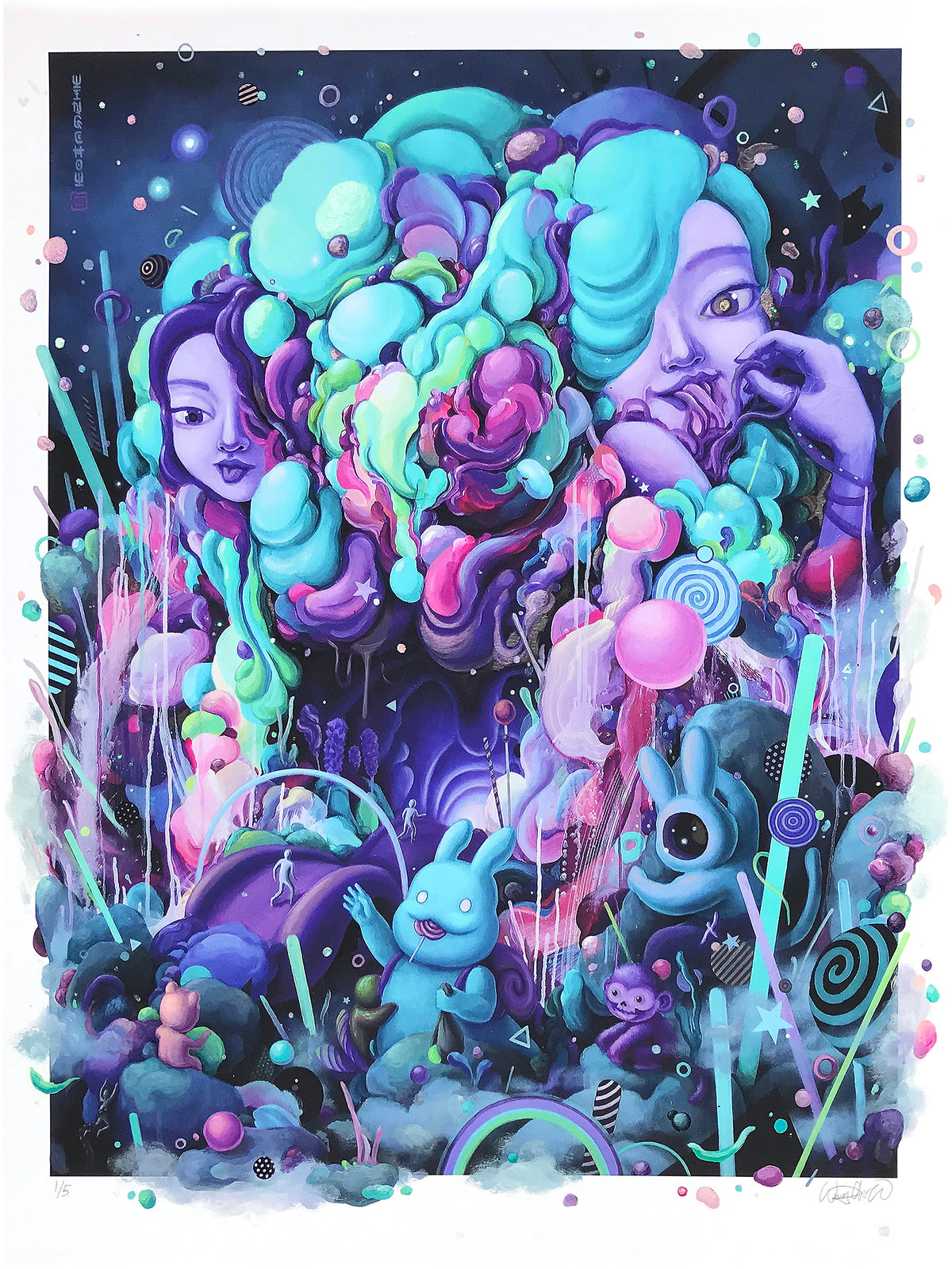 Wingchow &quot;Candy Eaters Den&quot; - Hand-Embellished Variant, 1 of 5 - 18 x 24&quot;