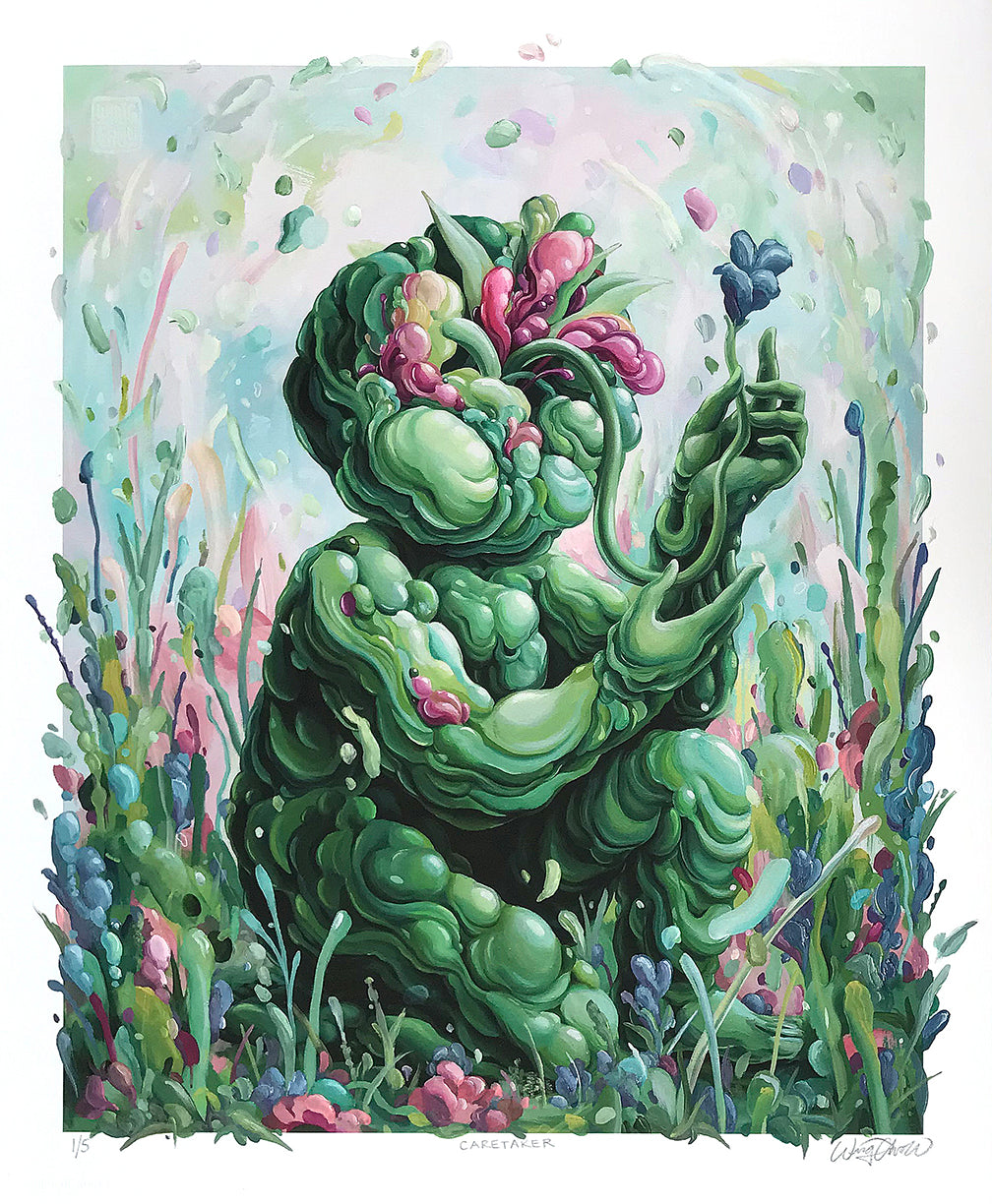 Wingchow &quot;Caretaker&quot; - Hand-Embellished Unique Variant, 1 of 5 - 14 x 17&quot;