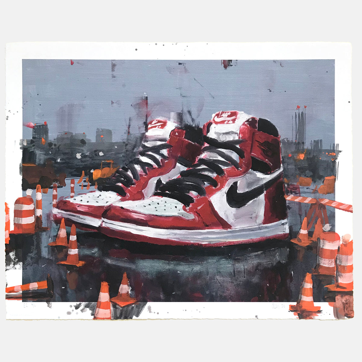 Adam J. O&#39;Day &quot;OG Chicago: Cones&quot; - Unique Hand-Painted Print - 16 x 20&quot;