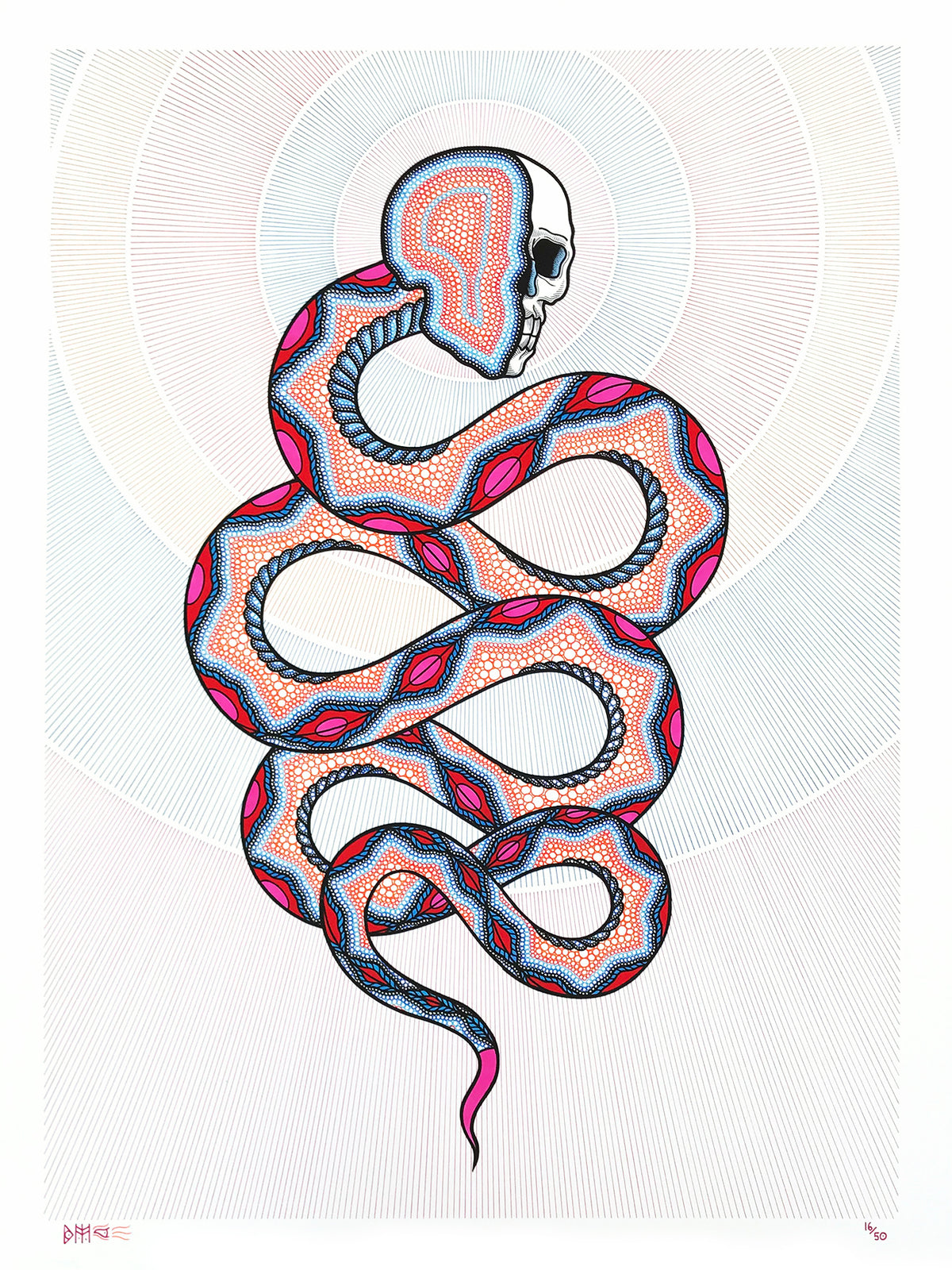 Bonethrower &quot;Cosmic Snake II&quot; - Archival Print, Limited Edition of 50 - 18 x 24&quot;