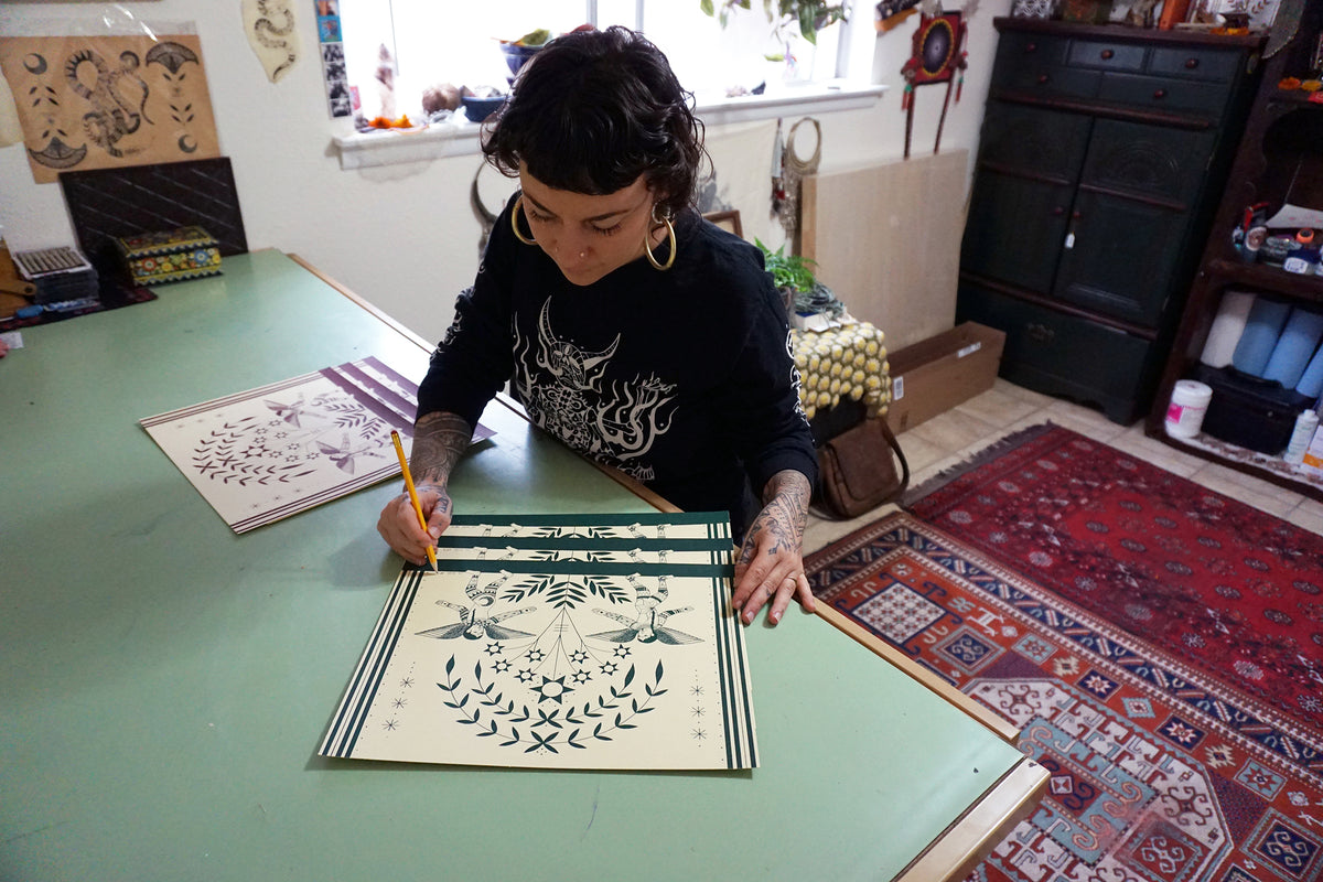 Lauren Napolitano &quot;Stars of Solstice (Forest)&quot; - Screen Printed Edition of 15 - 11 x 14&quot;