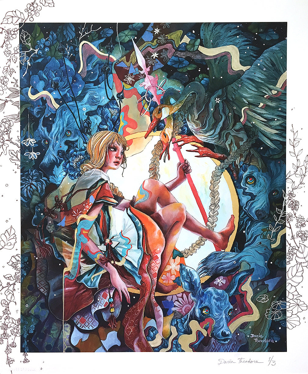 Daria Theodora &quot;Artemis :: Rebirth&quot; - Hand-Embellished Unique Variant, #1/3 - 14 x 17&quot;