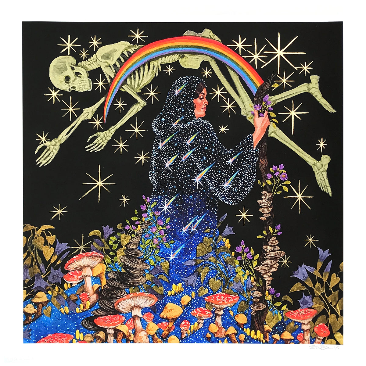 Shannon Taylor &quot;Death&quot; - Hand-Embellished Edition of 5 - 17 x 17&quot;