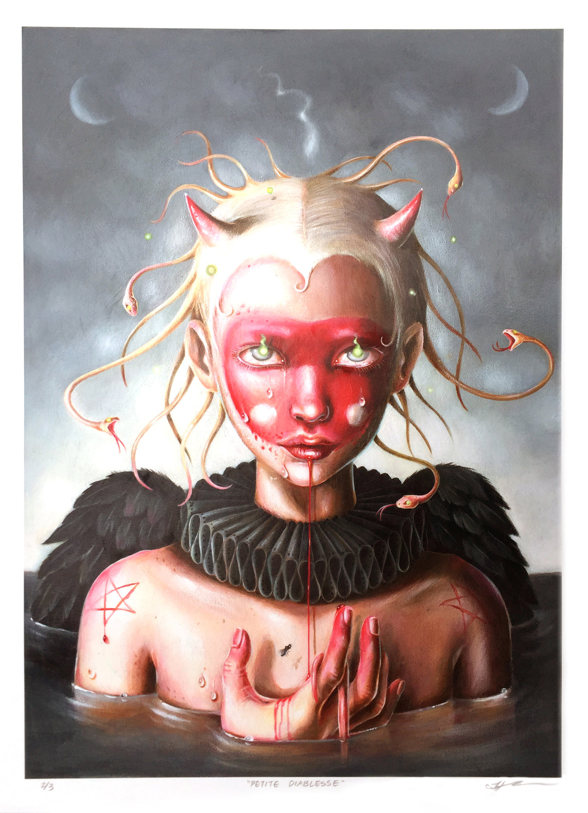 Hanna Jaeun &quot;Petite Diablesse&quot; - Hand-Embellished Unique Print, #2/3 - 18 x 24&quot;