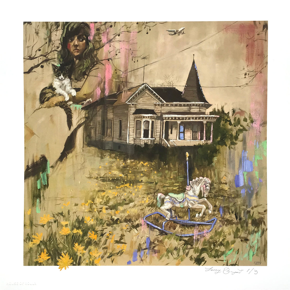 Lacey Bryant &quot;Directions&quot; - Hand-Embellished Variant, 1 of 3 - 12 x 12&quot;