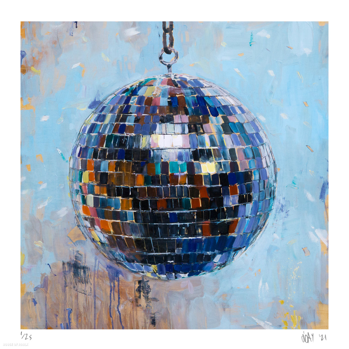 Adam J. O&#39;Day &quot;Disco Ball&quot; - Archival Print, Limited Edition of 25 - 17 x 17&quot;