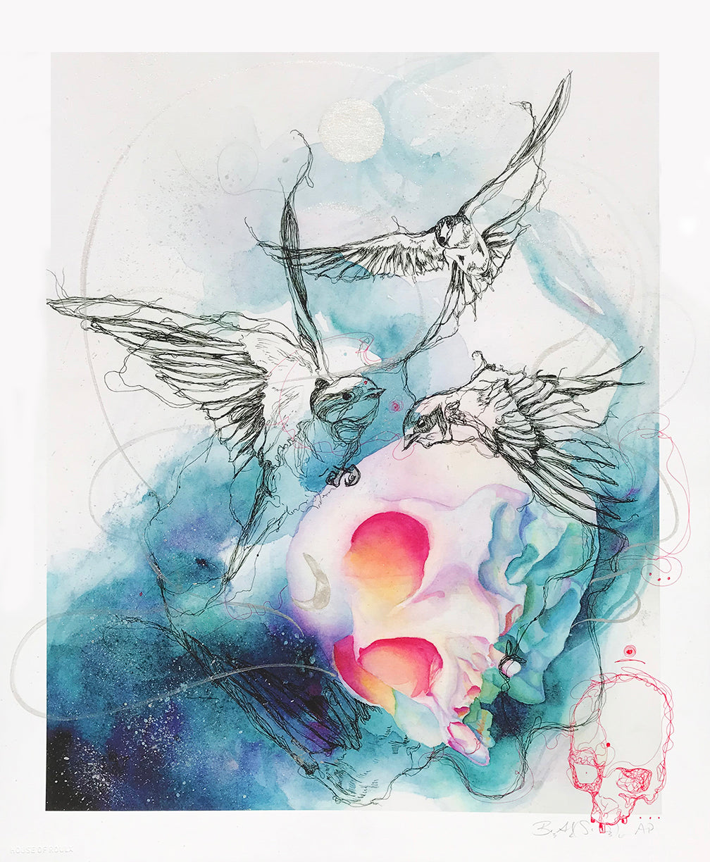 Emerald Barkley &quot;Displacement&quot; - Hand-Embellished Edition of 15 - 14 x 17&quot;