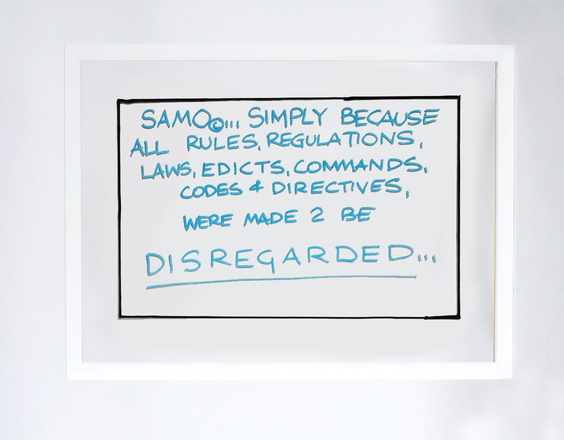 Al Diaz &quot;SAMO©…&quot; - Original Ink on Plexiglass in Frame - 16 x 22 x 1&quot;