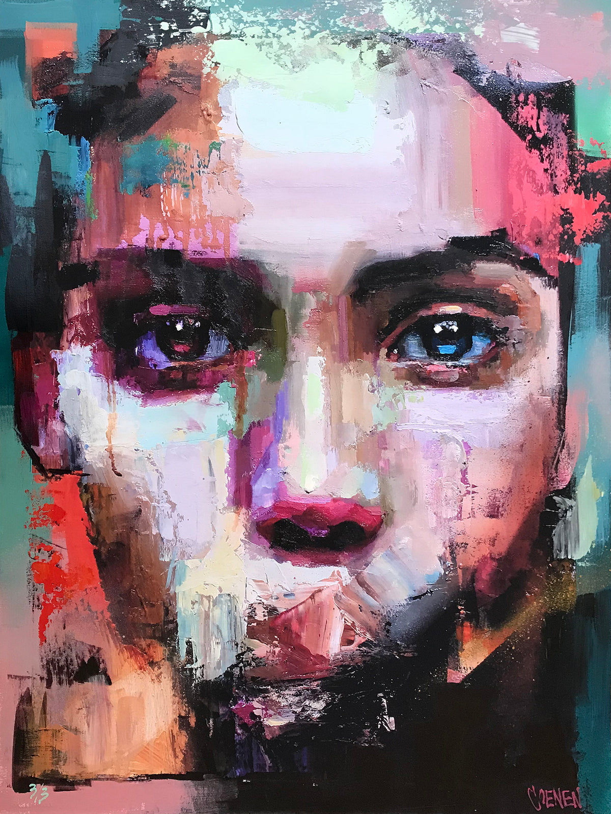 Danielle Coenen &quot;Division&quot; - Hand-Embellished Variant, #3/3 - 18 x 24&quot;