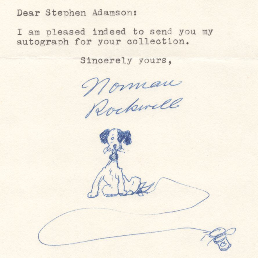 Norman Rockwell - Original Ink Drawing on Signed Letter (TLS), 1968