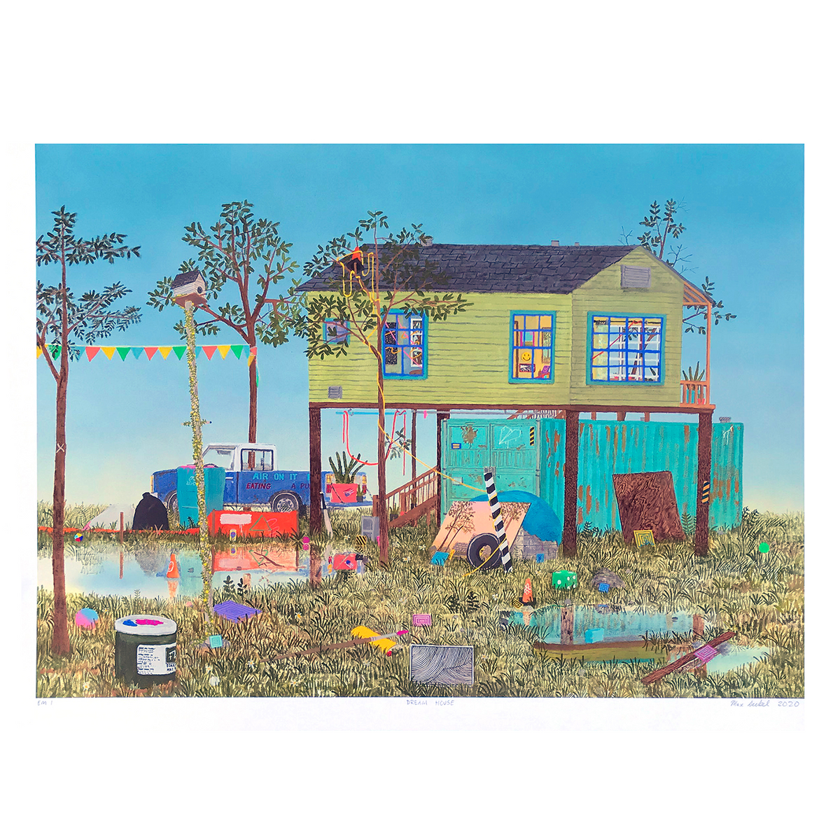 Max Seckel &quot;Dream House&quot; - Hand-Embellished Edition of 5 - 18 x 24&quot;