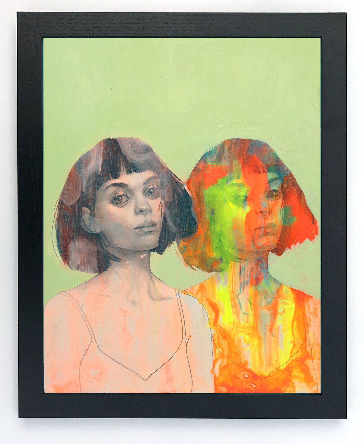 Matt Byle &quot;Duality&quot; - Original Painting, Framed - 15.5 x 12.5 x .5&quot;