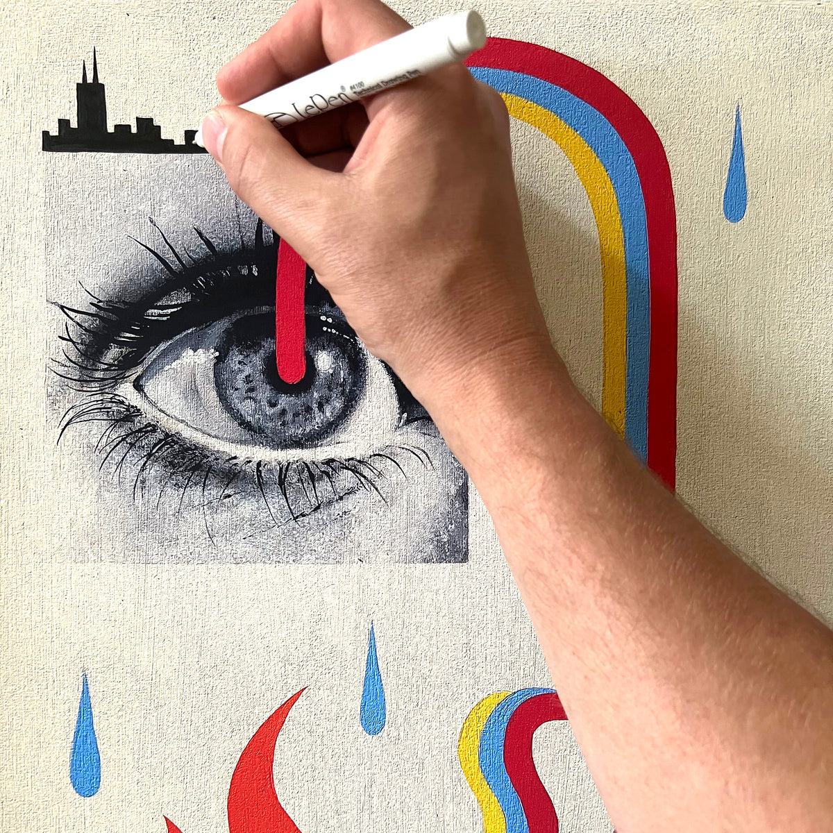 Mac Blackout &quot;Bubble Trouble&quot; - Hand-Embellished Edition of 5 - 16 x 20&quot;