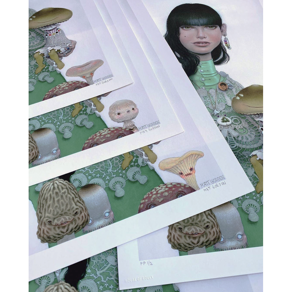 Matt Gordon &quot;Mushroom Mother&quot; - Hand-Embellished Edition of 3 - 13 x 24&quot;