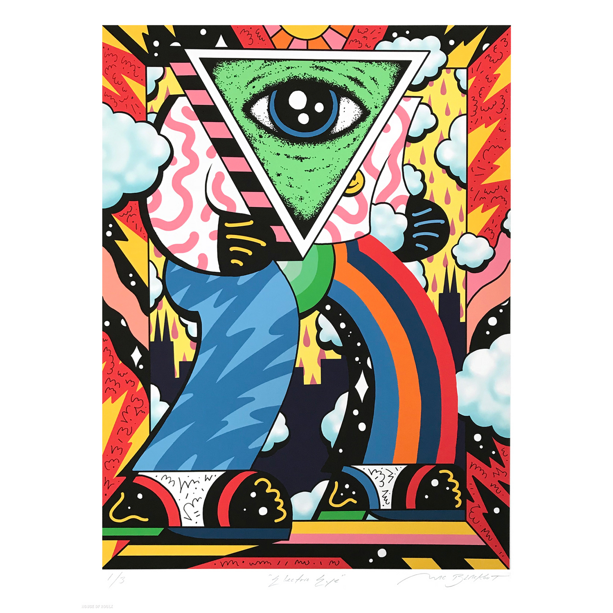 Mac Blackout &quot;Electric Eye&quot; - Hand-Embellished Edition of 3 - 18 x 24&quot;