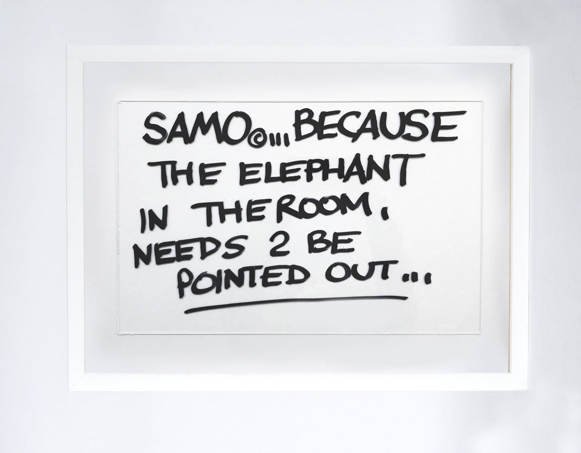 Al Diaz &quot;SAMO©…&quot; - Original Ink on Plexiglass in Frame - 16 x 22 x 1&quot;