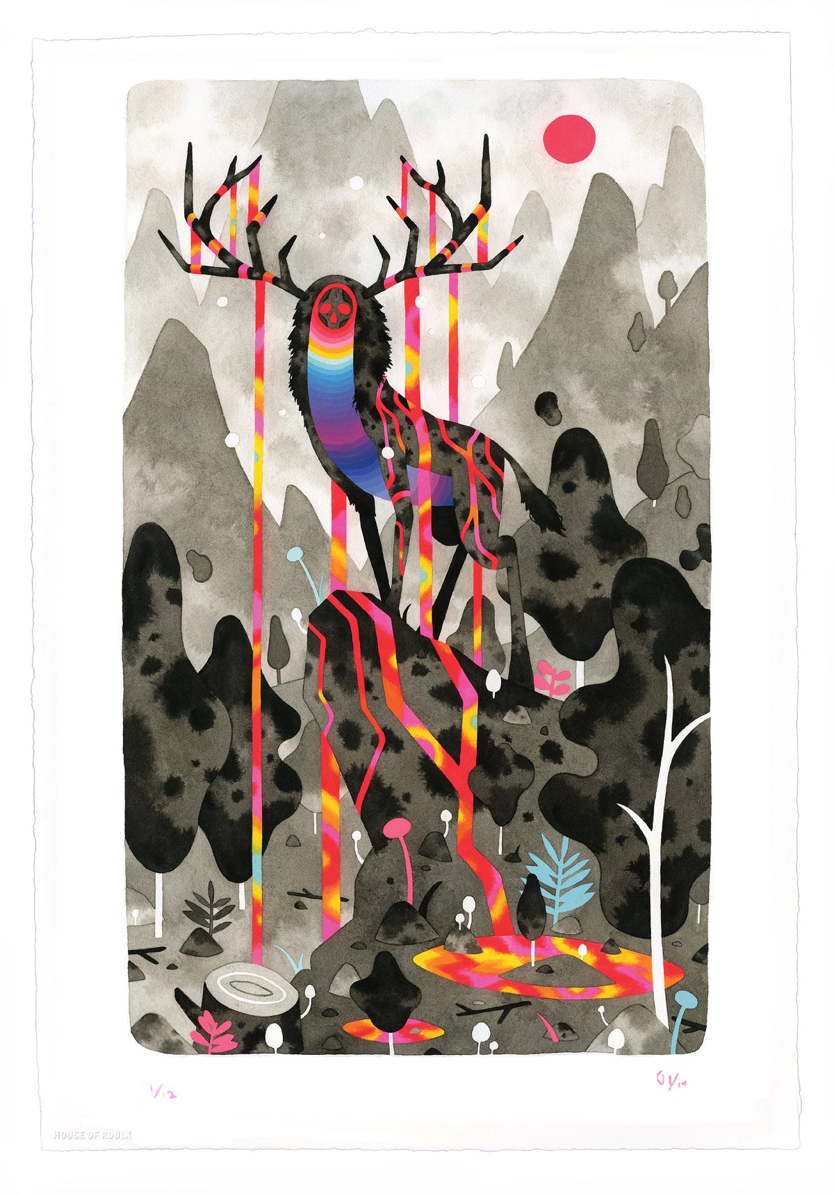 Graham Yarrington &quot;Elk Deity&quot; - Archival Print, Limited Edition of 12 - 13 x 19&quot;