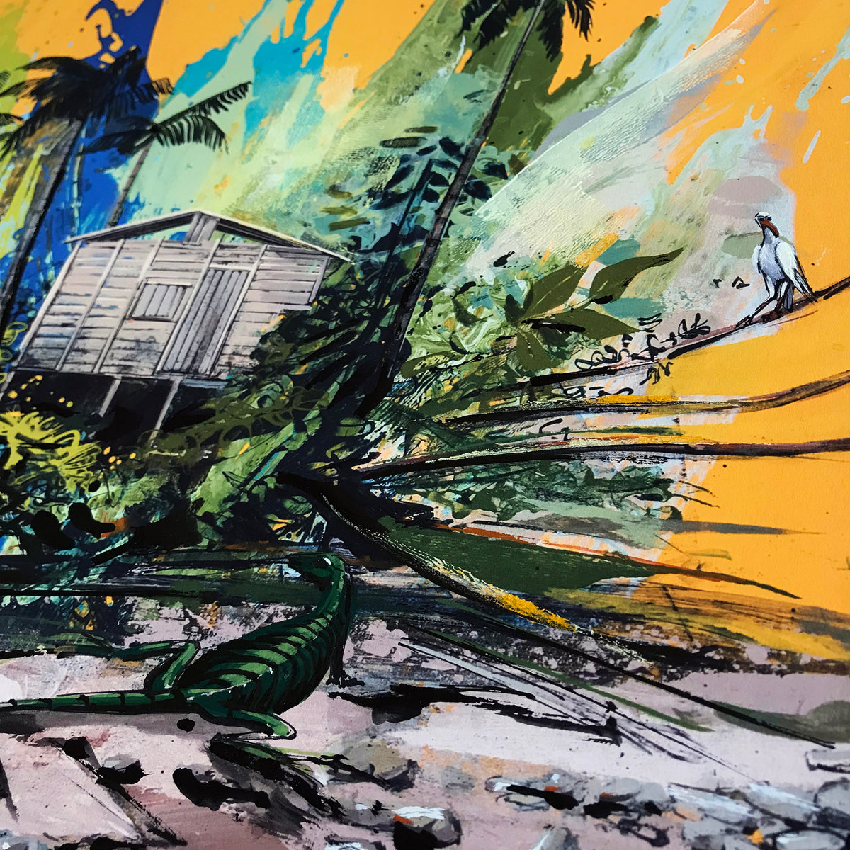 Felipe Ortiz &quot;Pacifico&quot; - Hand-Embellished Unique Variant, #1/3 - 17 x 17&quot;