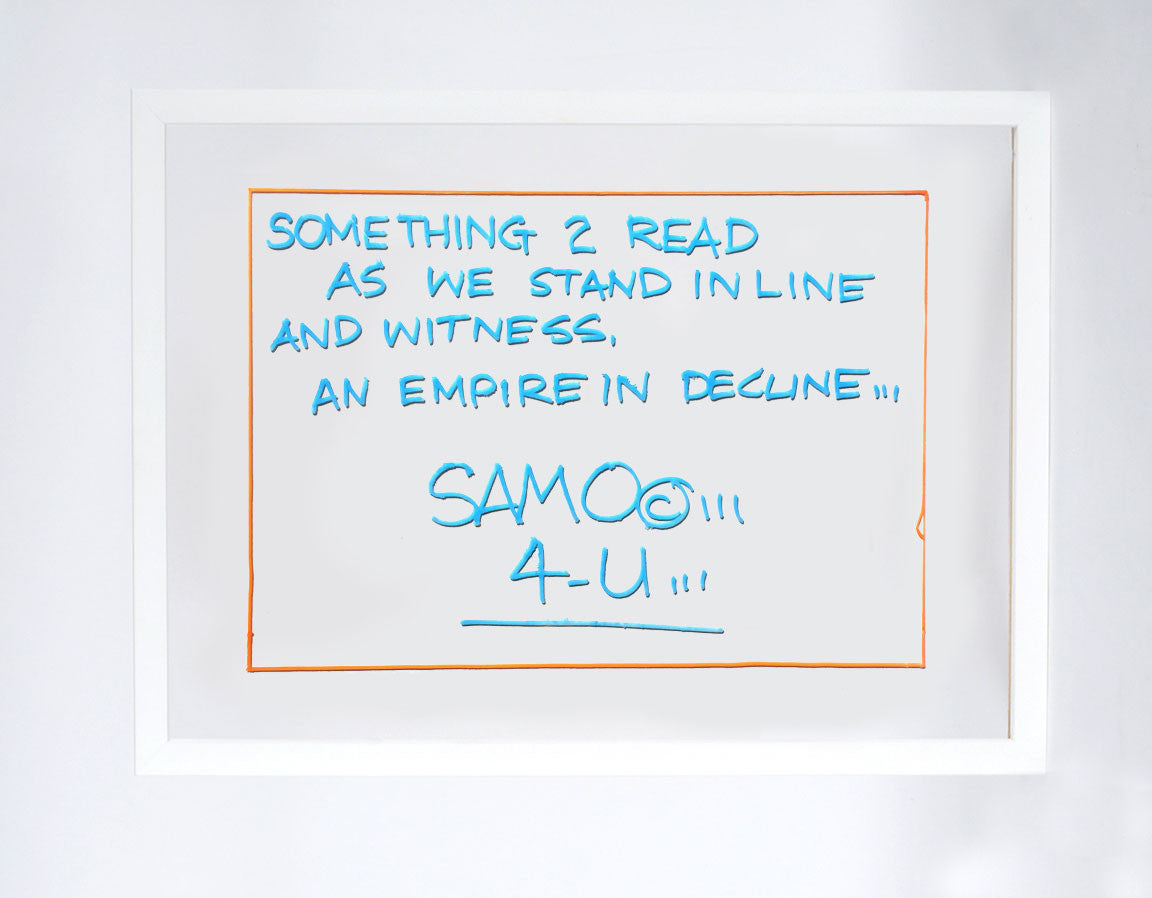 Al Diaz &quot;SAMO©…&quot; - Original Ink on Plexiglass in Frame - 16 x 22 x 1&quot;