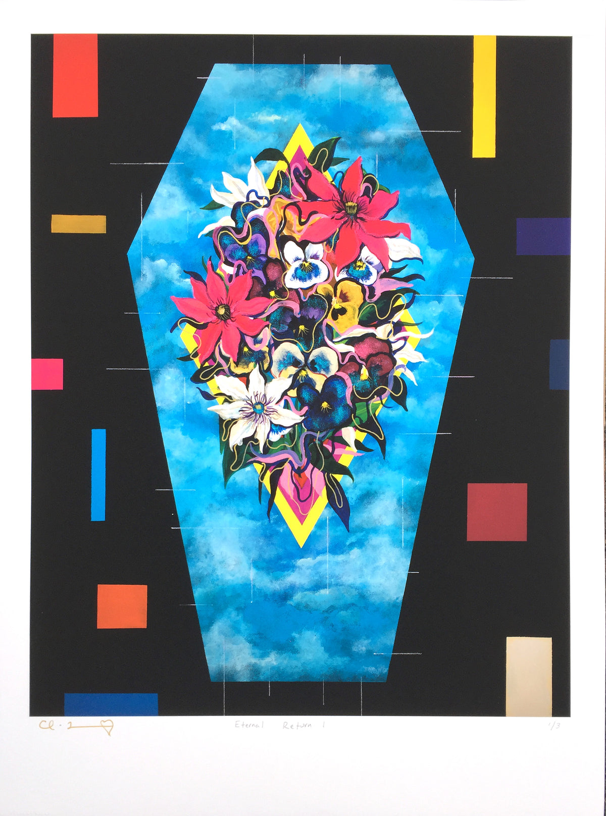 Colin Frangicetto &quot;Eternal Return I&quot; - Hand-Embellished Unique Print - 18 x 24&quot;