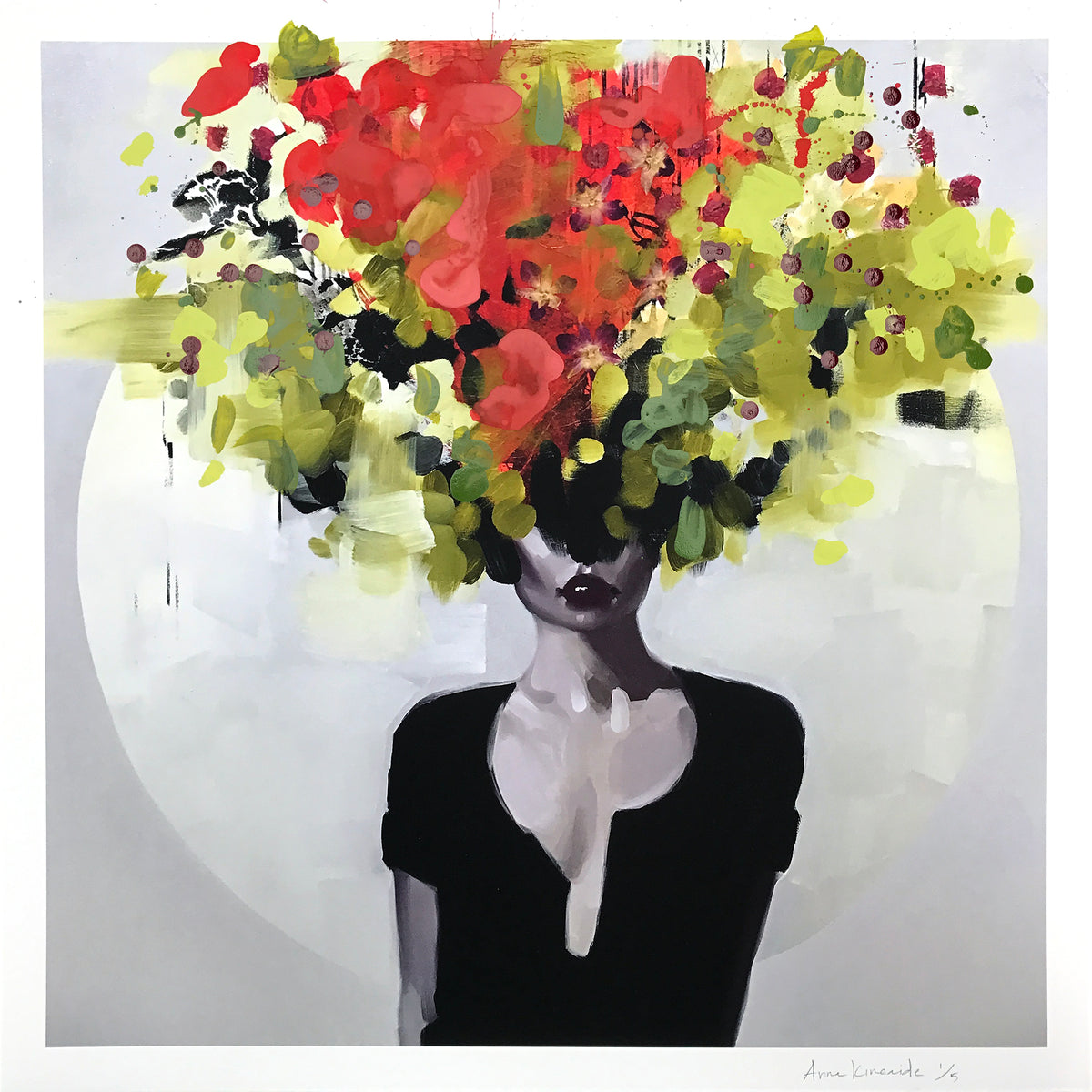 Anna Kincaide &quot;How Can I Explain Myself?&quot; - Hand-Embellished Unique Print, Edition of 5 - 24 x 24&quot;