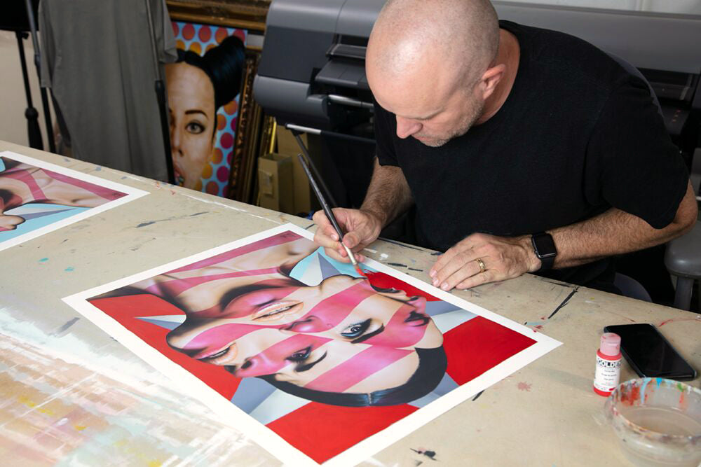 Scott Rohlfs &quot;America The Beautiful? (Red)&quot; - Hand-Embellished Unique Variant, #1/3 - 18 x 24&quot;