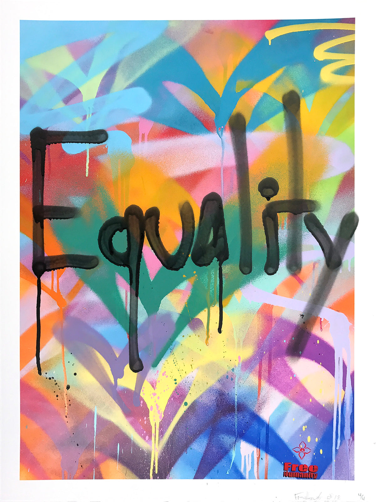 Free Humanity &quot;FH Signature Style: Equality&quot; - Hand-Embellished Unique Print, #3/4 - 18 x 24&quot;