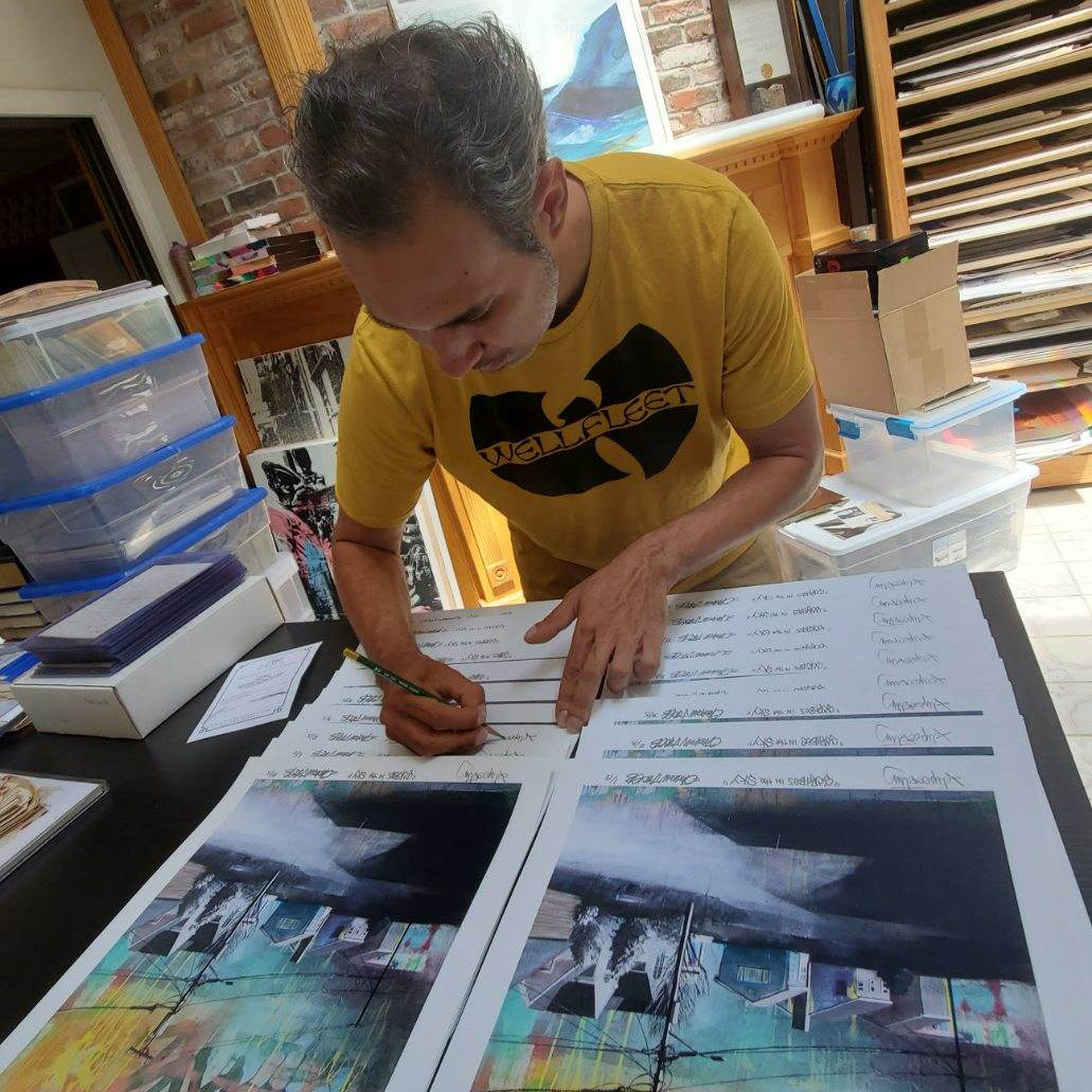 Felipe Ortiz x Andrew Jacob &quot;Scribes in the Sky&quot; - Archival Print, Limited Edition of 15 - 14 x 17&quot;