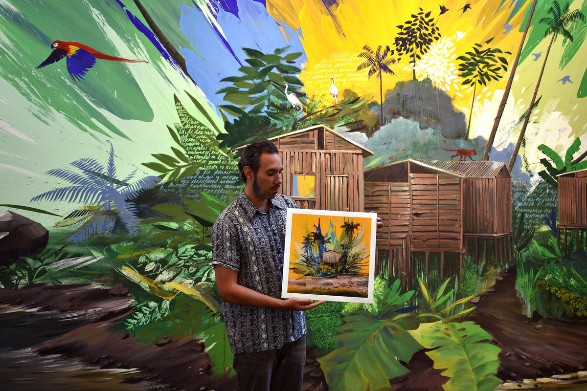 Felipe Ortiz &quot;Pacifico&quot; - Hand-Embellished Unique Variant, #1/3 - 17 x 17&quot;