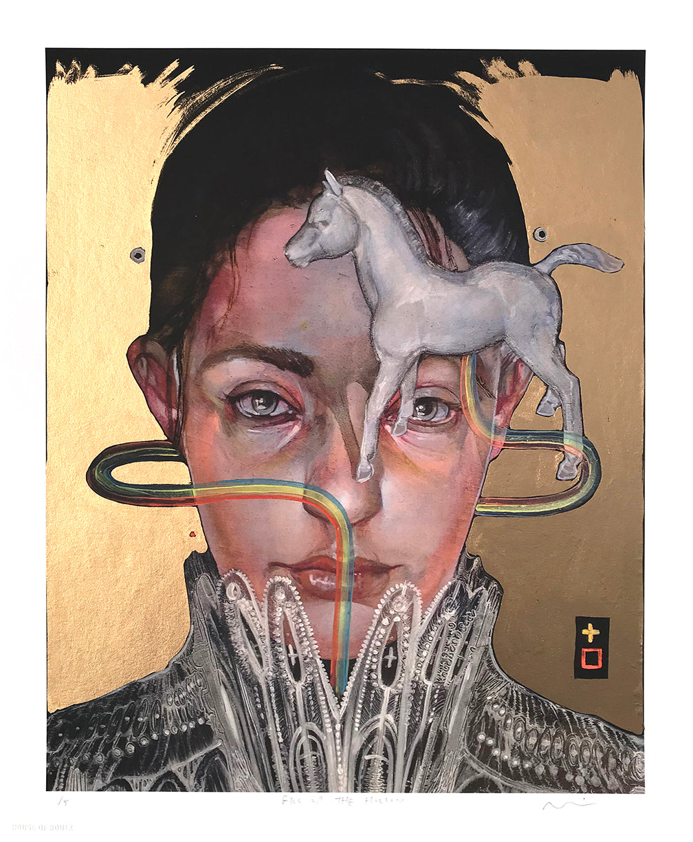 Nichole Rae Klein &quot;Fill Up the Hollow&quot; - Hand-Embellished Edition of 5 - 14 x 17&quot;