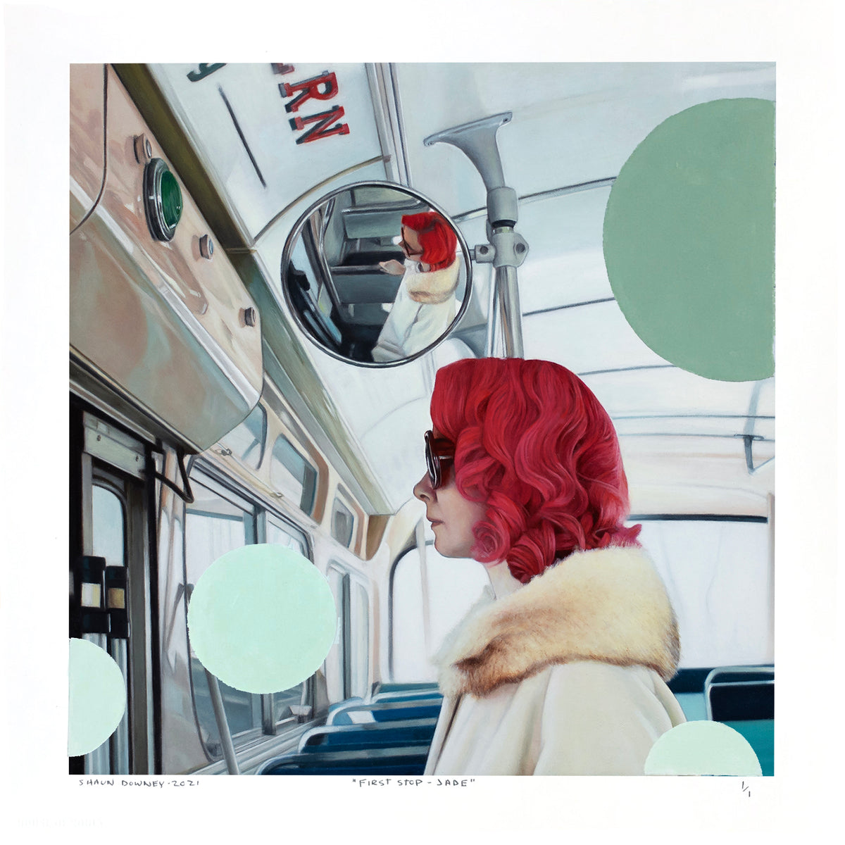 Shaun Downey &quot;First Stop (Jade)&quot; - Hand-Embellished One-Off Variant - 12 x 12&quot;