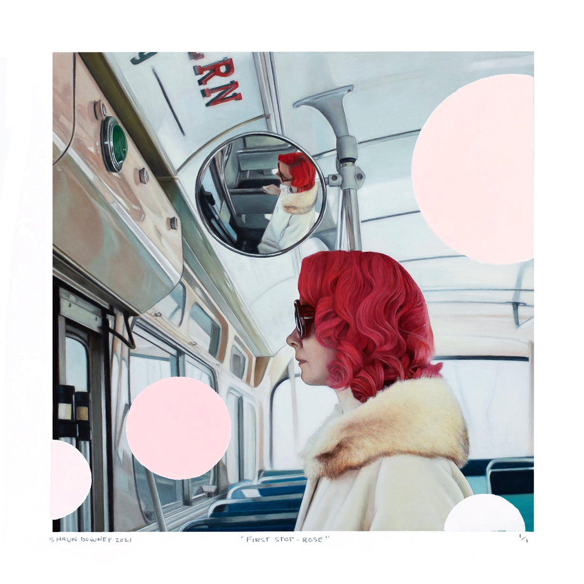Shaun Downey &quot;First Stop (Rose)&quot; - Hand-Embellished One-Off Variant - 12 x 12&quot;