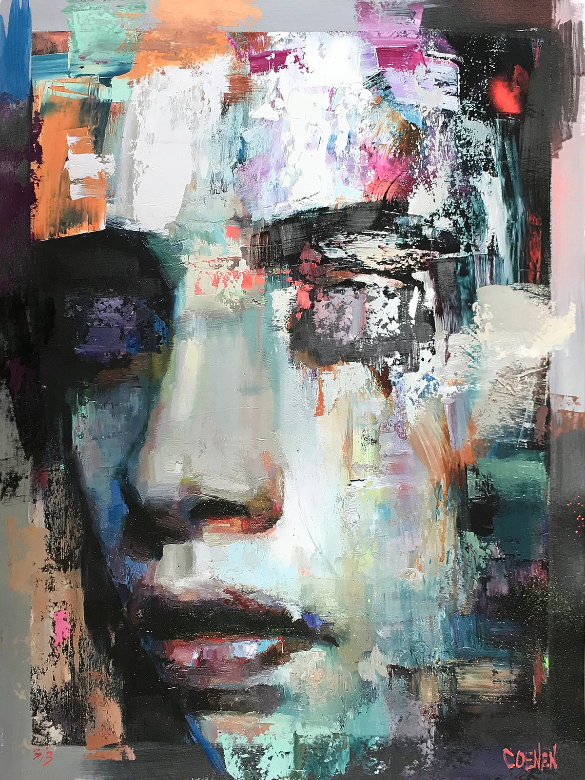 Danielle Coenen &quot;Fleeting&quot; - Hand-Embellished Unique Variant, #3/3 - 18 x 24&quot;