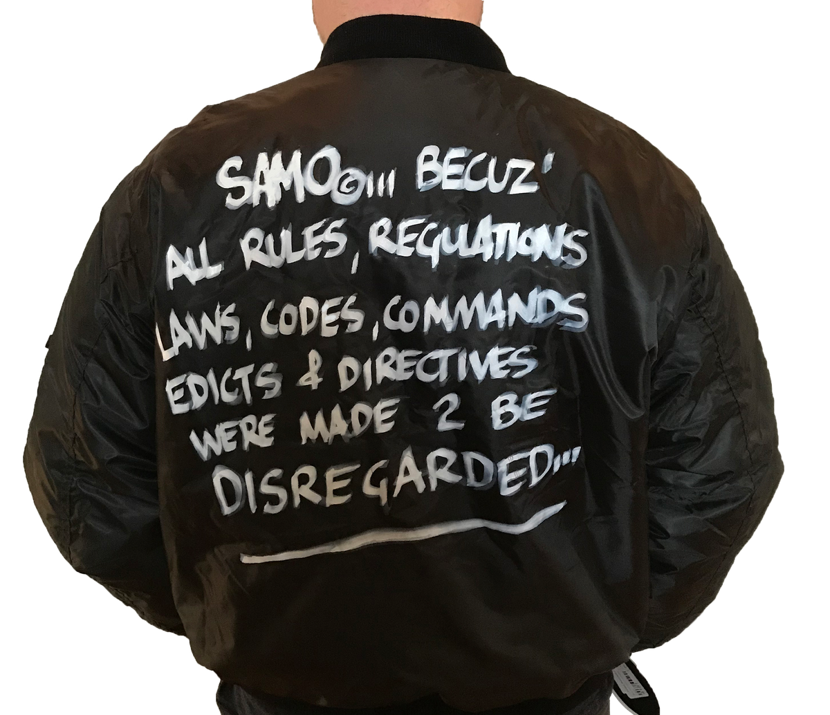 Al Diaz &quot;SAMO©…&quot; - Original Hand-Painted Flight Jacket