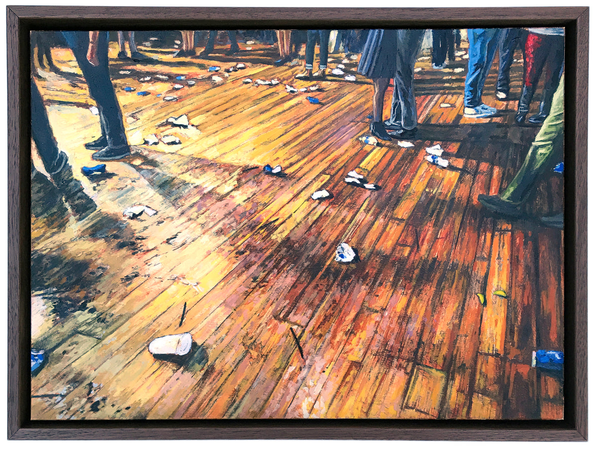 Andrew Houle &quot;Floor of the House of Blues&quot; - Original Oil Painting on Wood - 9 x 12&quot;