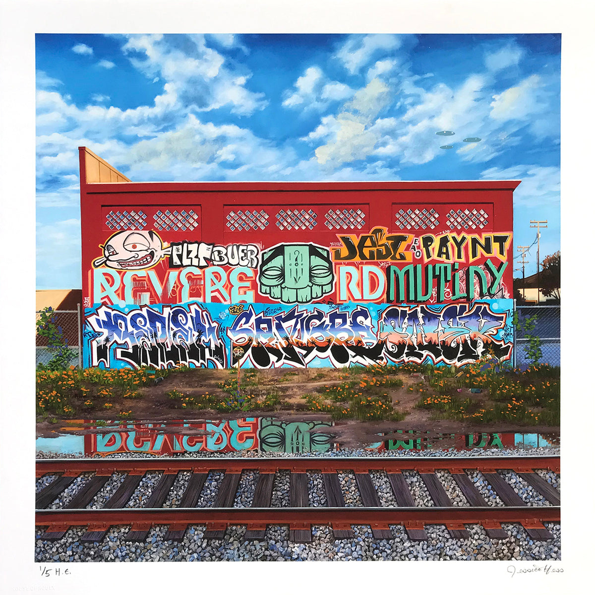 Jessica Hess &quot;Fourth and Clay&quot; - Hand-Embellished Edition of 5 - 17 x 17&quot;