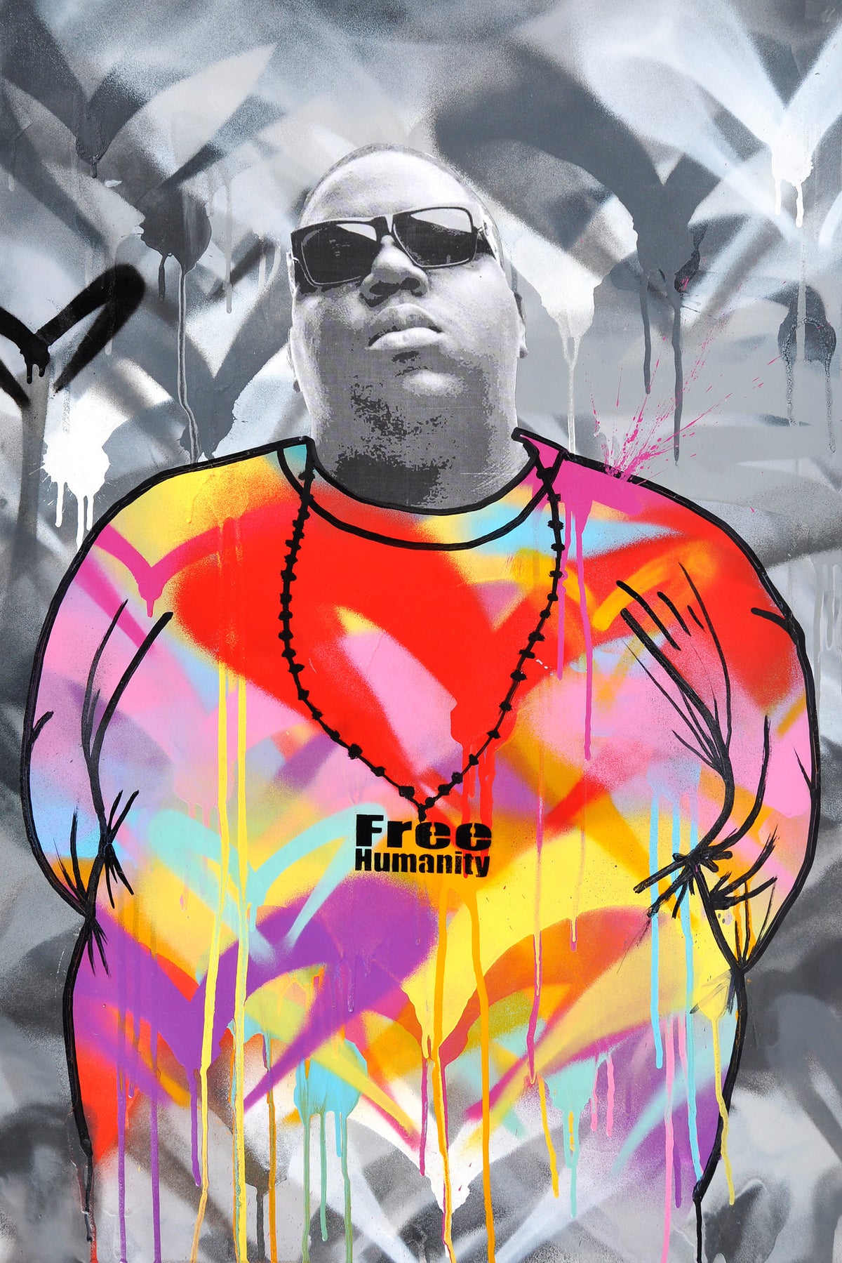 Free Humanity &quot;Notorious B.I.G.&quot; - Original Painting - 24 x 36&quot;