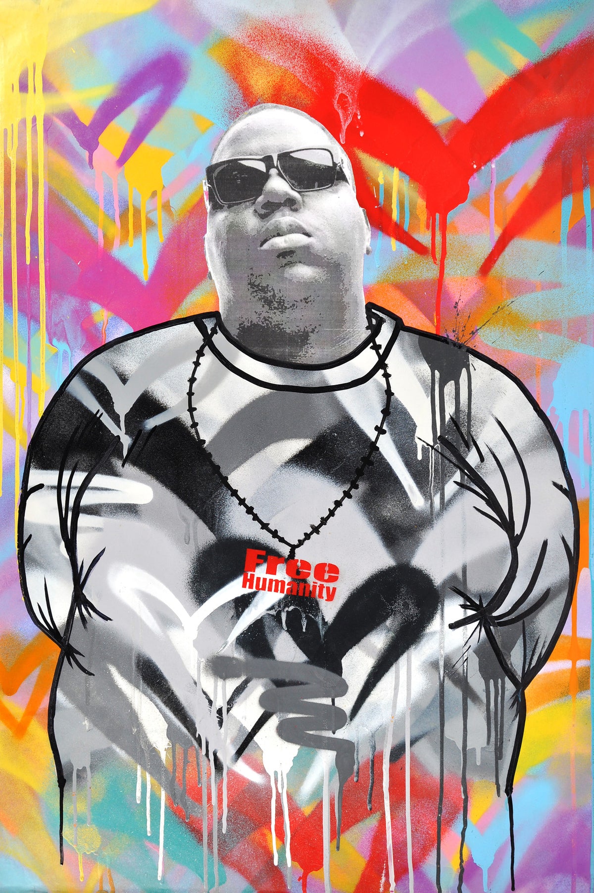 Free Humanity &quot;Notorious B.I.G.&quot; - Original Painting - 24 x 36&quot;