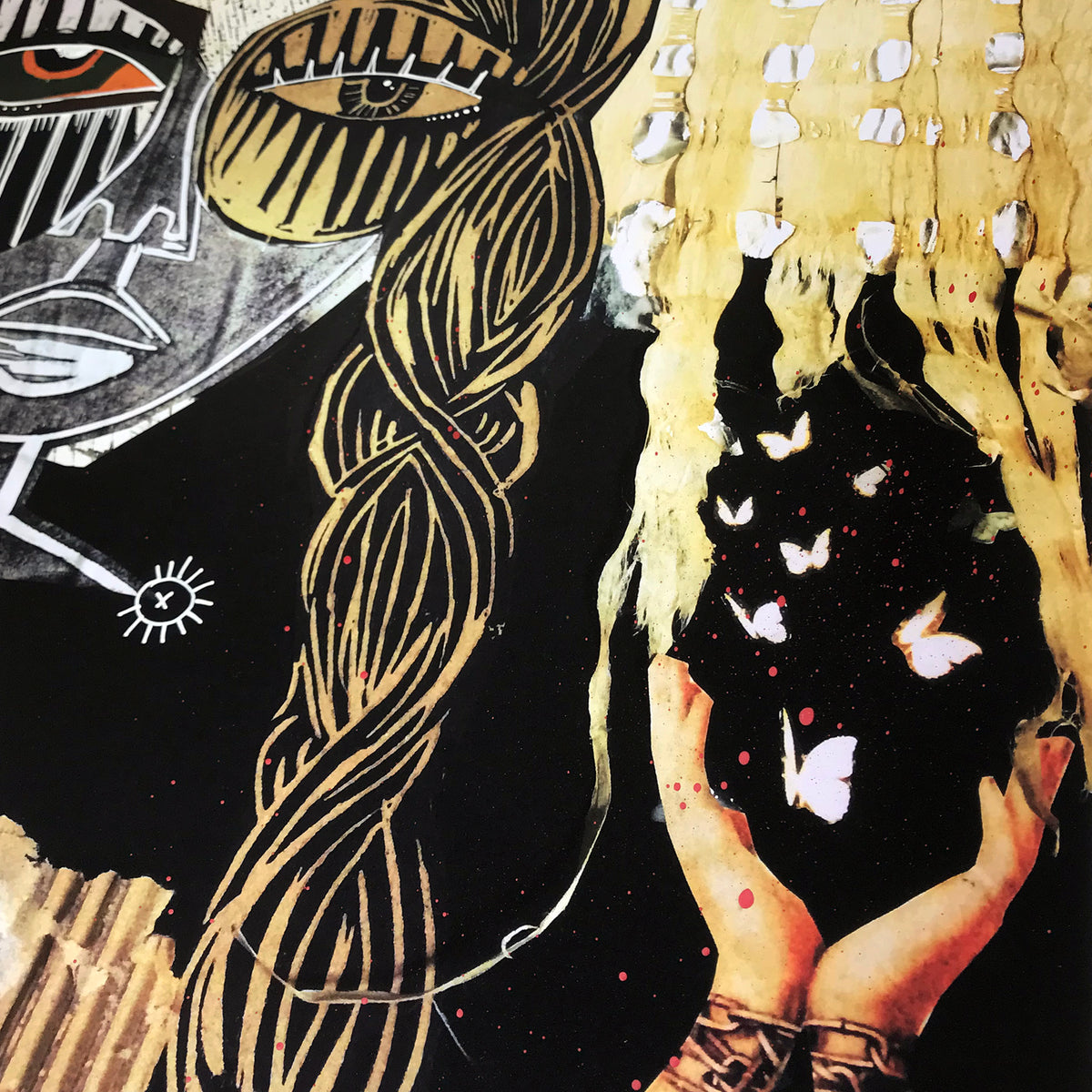 Alice Mizrachi &quot;Freed&quot; - Hand-Embellished Unique Variant, 1 of 3 - 17 x 17&quot;