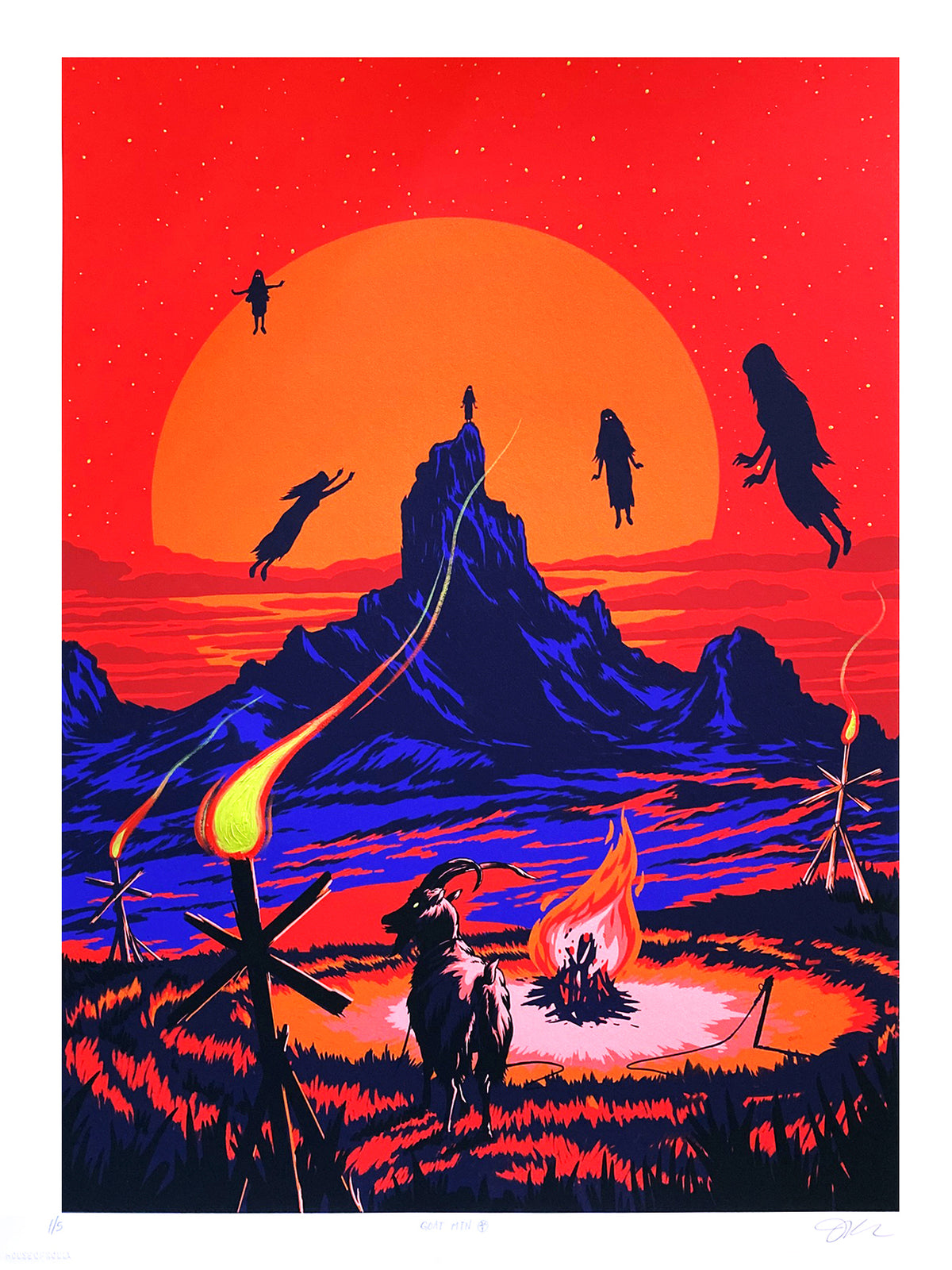 The Draculas &quot;GOAT MNT&quot; - Hand-Embellished Variant, Edition of 5 - 18 x 24&quot;