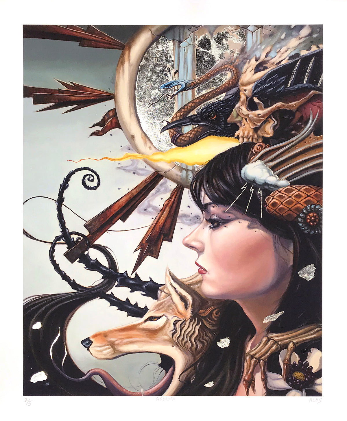 Erik Alós &quot;Gamma&quot; - Hand-Embellished Edition of 5 - 14 x 17&quot;